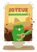 Cactus joyeux pour un anniversaire dr&ocirc;le